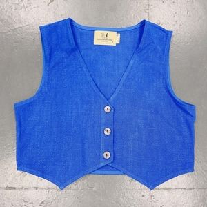 Fashion Brand Company Blue Linen Vest